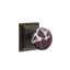 Emtek Select Privacy Knobset w/ Wilshire Rosette & Conical Stem, Rosso Levanto Marble Knob (CF)