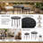 2-Pack Solar Powered Side Table with LED Light, Outdoor/Indoor Nesting Round End Table Set