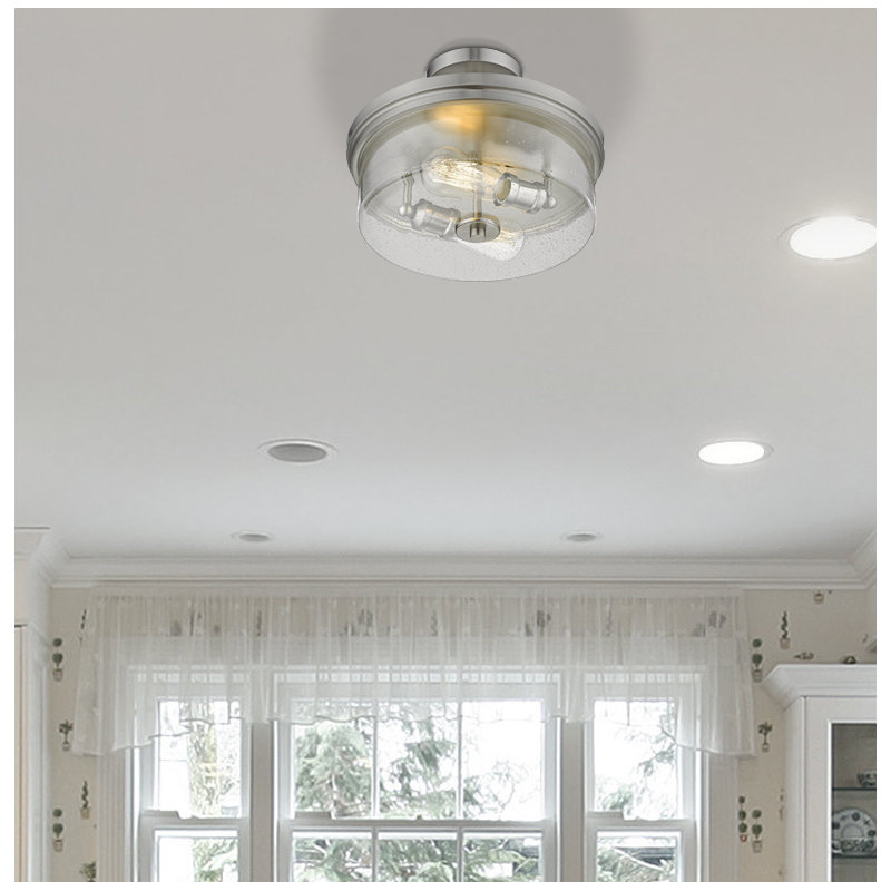 Masham Glass Flush Mount, Brushed Nickel