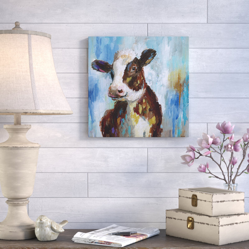« spring veau », reproduction de peinture à l’acrylique sur toile tendue, H 32 po x l 32 po x P 1,5 po