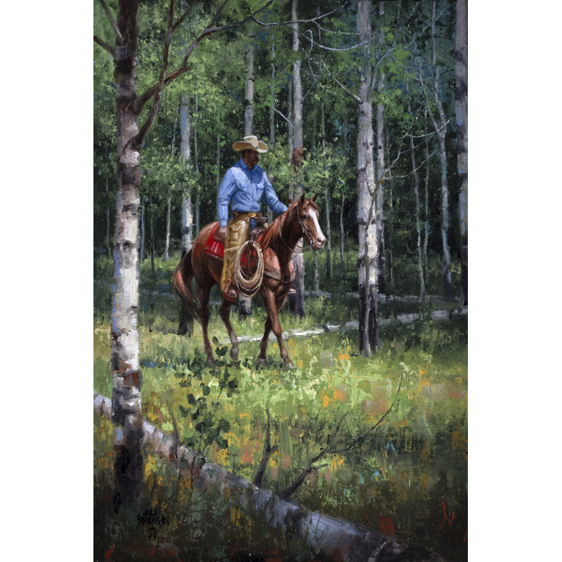 «Through the Aspen» par Jack Sorenson - peinture sur toile tendue, H 30 po x l 20 po x P 1,25 po
