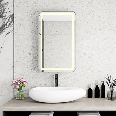 Miroir de salle de bain avec rangement