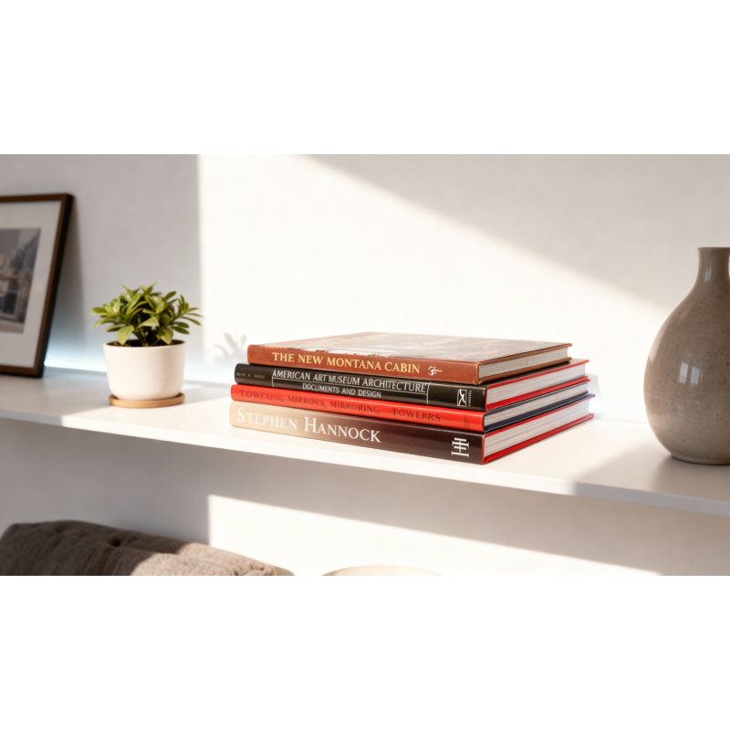 Decorative Books - Santa Fe Coffee Table Stack - 4 Brown and Red Books