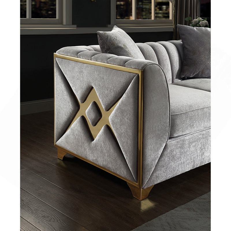 Causeuse en argent de style moderne Velencia, Argent argent