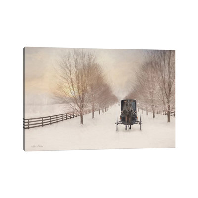 Snowy Amish Lane by Lori Deiter - Wrapped Canvas Gallery-Wrapped Canvas Giclée