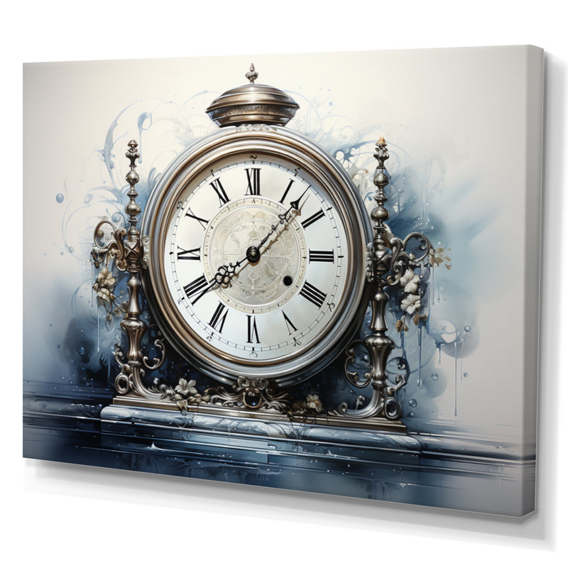 Horloge, reflets intemporels - impression, H 12 po x l 20 po x P 1 po, Toile tendue
