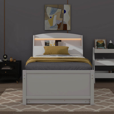 Platform Bed With Storage And An LED Headboard by Latitude Run