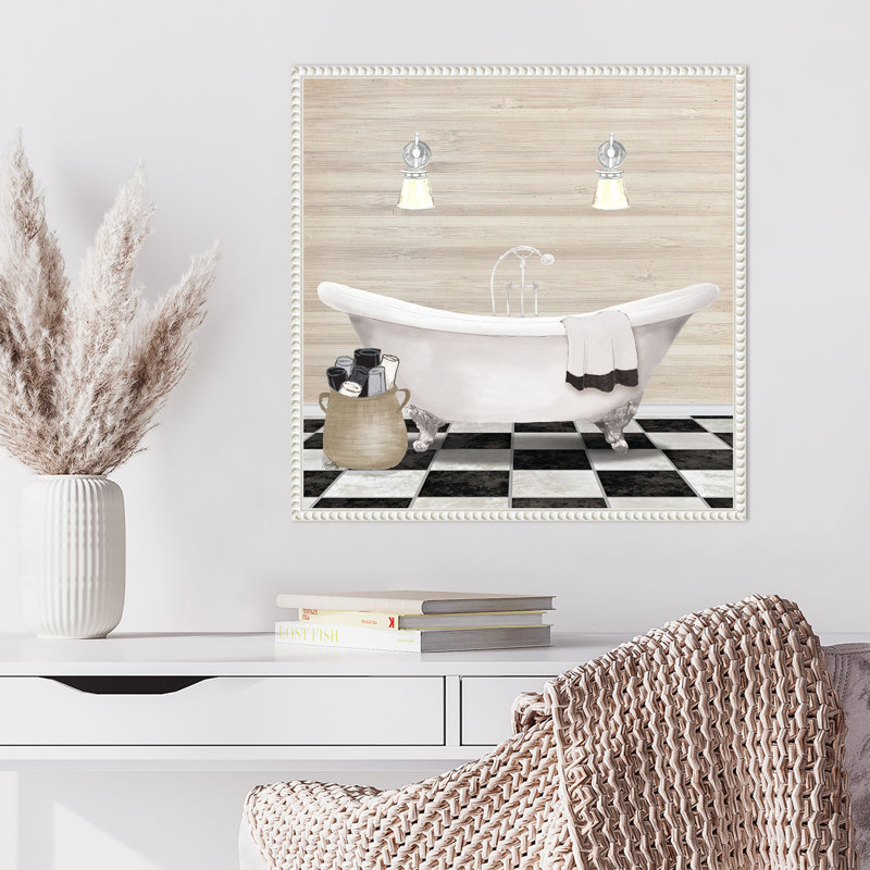 «Bathroom I» par Elizabeth Medley - reproduction sur toile à cadre flottant