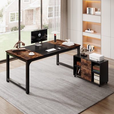 Bureau de direction 63 po avec classeur mobile
