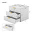 Meuble-lavabo blanc 24 po avec tiroir double, meuble-lavabo mural moderne avec lavabo en céramique et trop-plein, armoire de rangement blanche