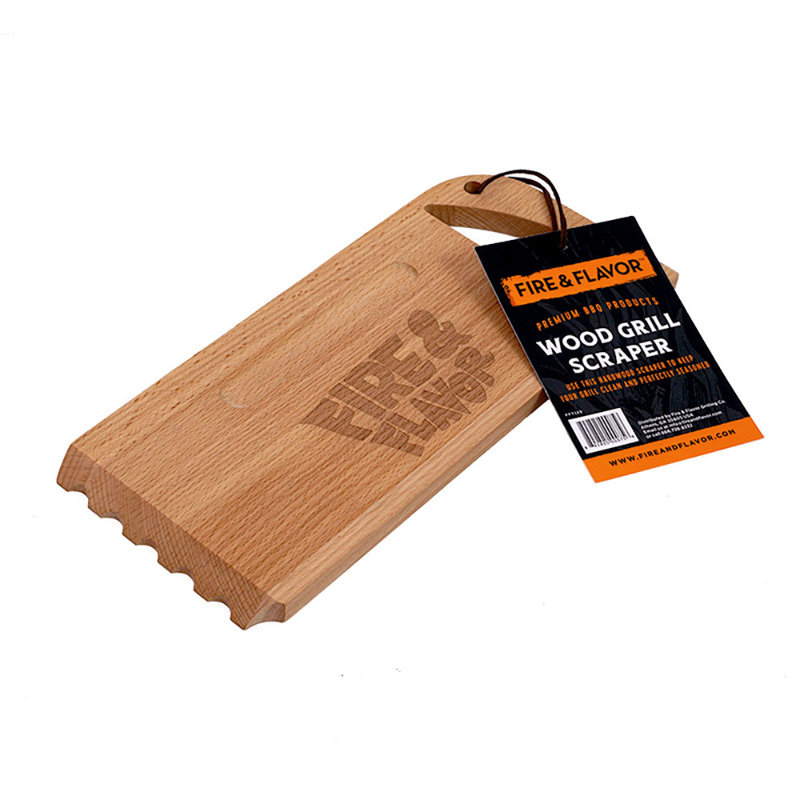 Durable Hardwood Grill Scraper for Safe Cleaning
