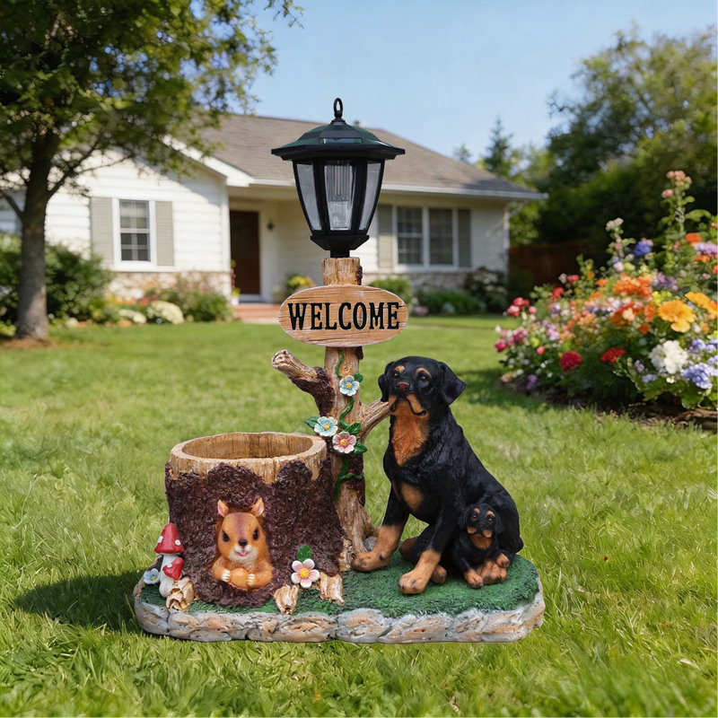 Statue jardinière Rottweiler