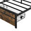 Cadre de lit double avec lumières à DEL et télécommande, tête de lit, station de charge, chambre à coucher moderne, lumières à structure métallique, style de chambre à coucher, fabrication en fer, fonctionnement silencieux-130522807