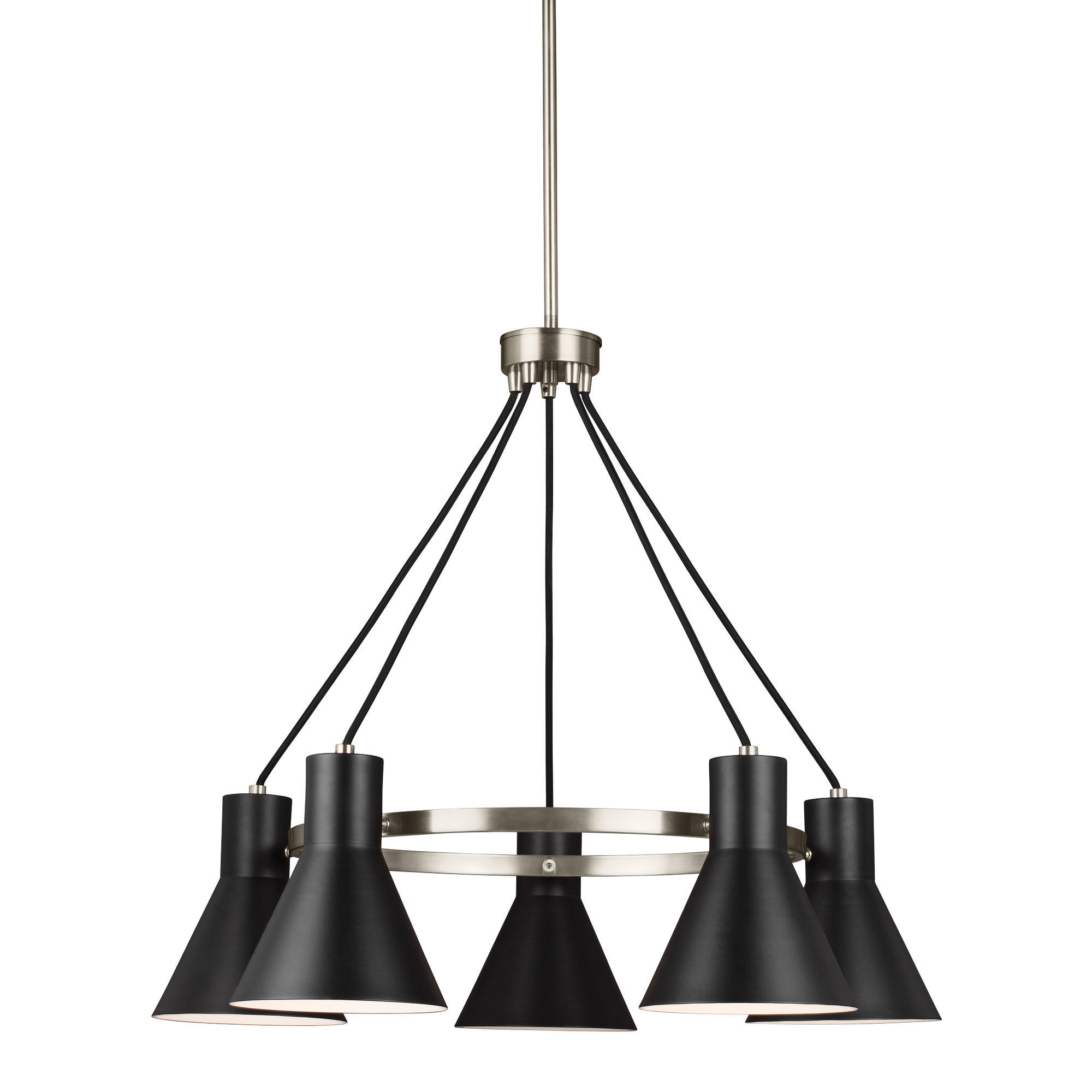 Byers 5 - Light Wagon Wheel Chandelier, Brushed Nickel, No