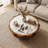 Modern Flower-Shaped Coffee Table with Natural Stone Pattern Top Fully Assembled