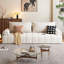 Canapé-lit modulaire en polyester blanc crème avec rangement-117167148