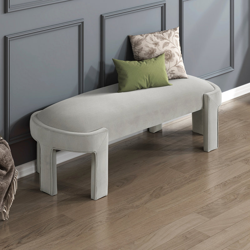 Banc rembourré élégant, Taupe