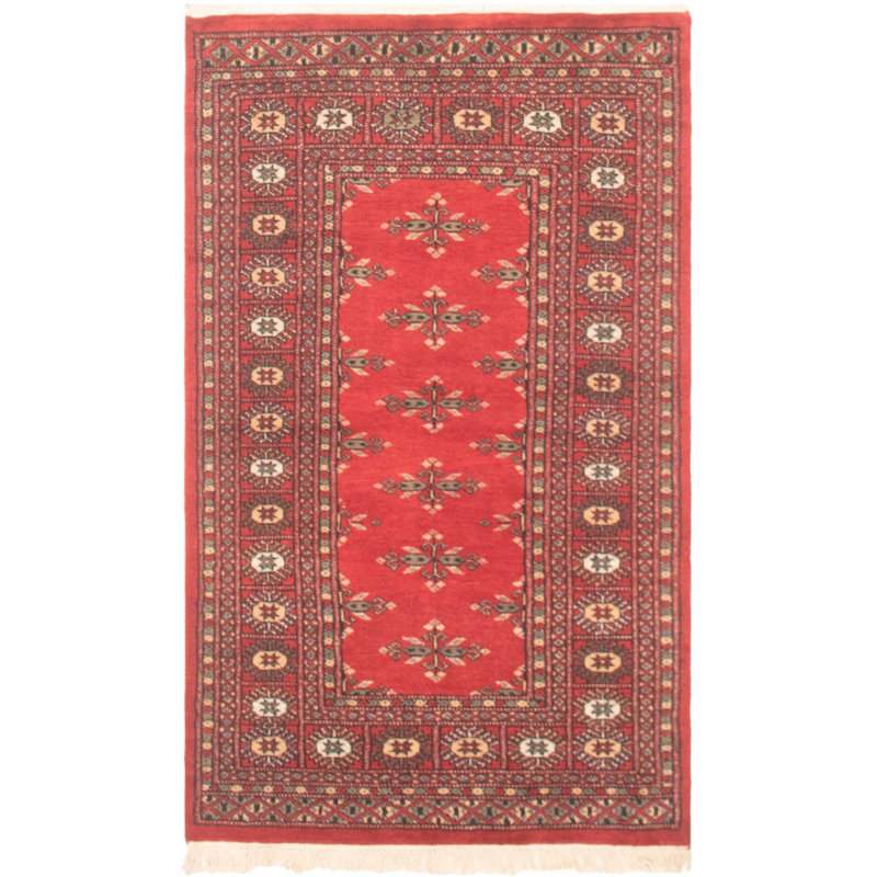 Tapis unique en laine noué à la main style Bokhara des années 2010 de 3 pi x 5 pi 1 po Pulis