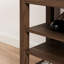 Banc brun avec réglage de la hauteur, bois d'hévéa naturel, éponge haute, trois couches de cuir de ventilation, siège en éponge