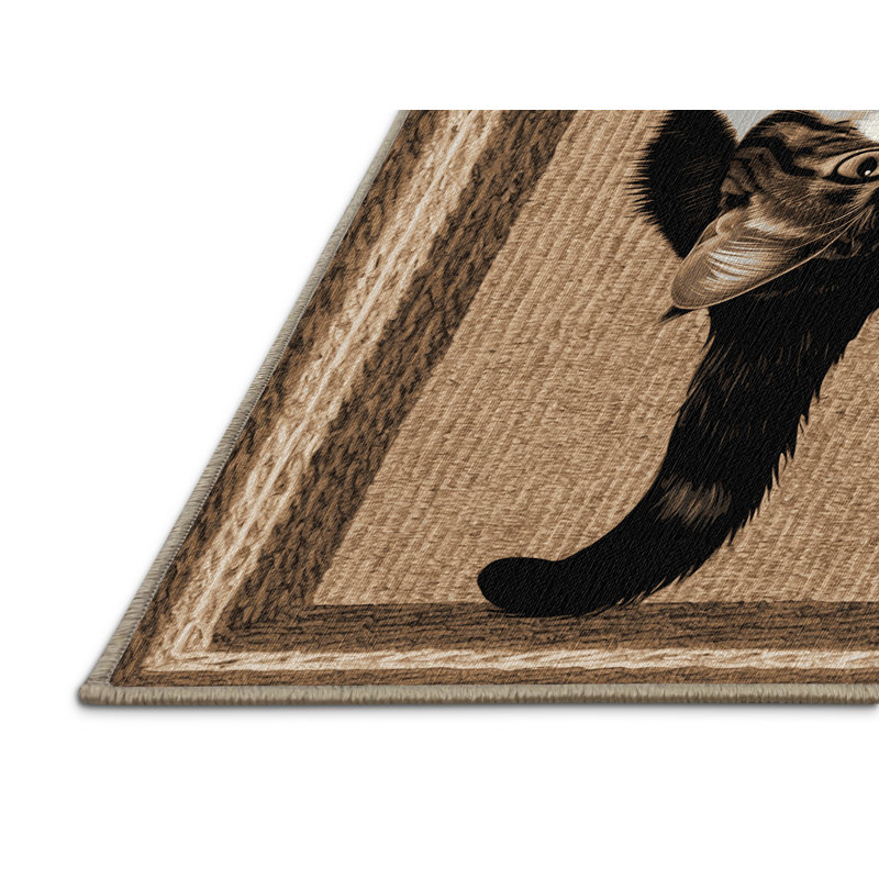Washable European Shorthair Cats Area Rug, Square 7'