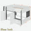 Lit mezzanine moderne avec maisonnette et rangement-1369250535