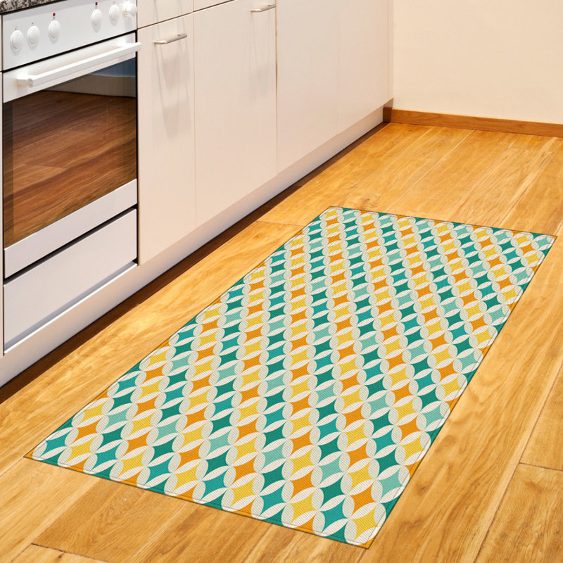 Geometric High Density Long Fiber Poly Threads Decorative Area Rug Carpet, Rectangle 2'7" x 5'