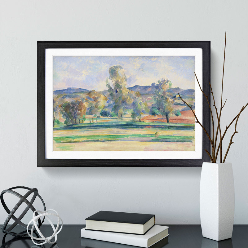 Autumn Landscape by Paul Cezanne - Picture Frame Painting, Black, 27cm H x 36cm W x 2cm D