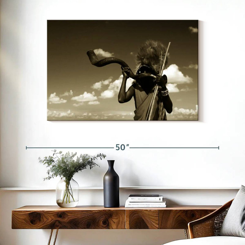 Leisha Maasai Warrior Sepia, 26" H x 39" W