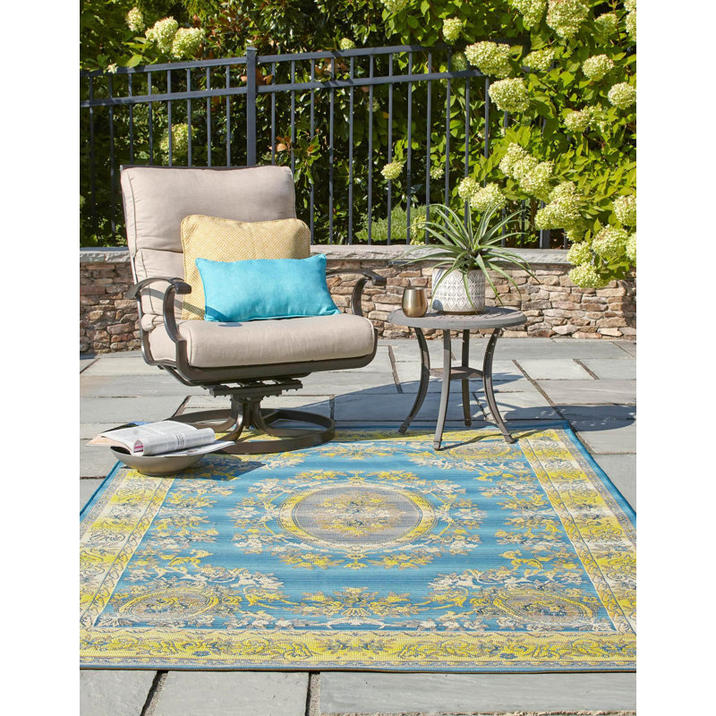 Tapis d'extérieur Blue_Unique Loom Cahuita, Rectangle 4pi x 6 pi