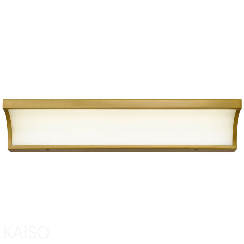 Barre d'éclairage de salle de bain moderne / contemporaine 24 po à DEL intégrée en laiton antique, Laiton antique
