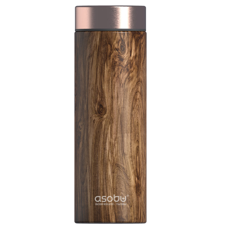 Asobu Vacuum Insulated Stainless Steel Travel Mug, Wood