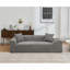 Ensemble de canapé 2 pièces moderne en tissu bouclé effet nuage (3 places + 2 places) avec table d'appoint en MDF - Gris foncé