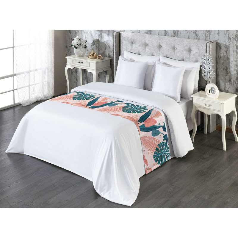 Tapis de couloir Ambesonne Tropical Monstera Palm Art, Très grand lit