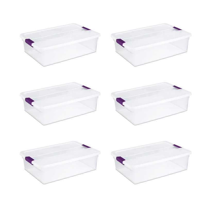 Sterilite Plastic Storage Containers with Latching Lids, Clear