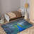 Botanical Themed With Pile Soft Printed Rug Featuring a Unique Blend of Green and Brown Color Palette in a Floral Design for a Refreshing Touch in Your Living Space-1483699803
