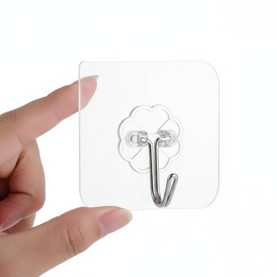 Adhesive Wall Hook, Set Heavy-Duty Thickened Self-Adhesive Hook，16Pcs，33Lb Max Loading，Transparent, Waterproof, Bathroom, Outdoor, Kitchen, Doors, Practical Tools.