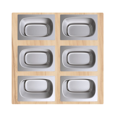 Swiss Madison 15.75 x 16.75 Condiment Serving Board with 6 Bowls