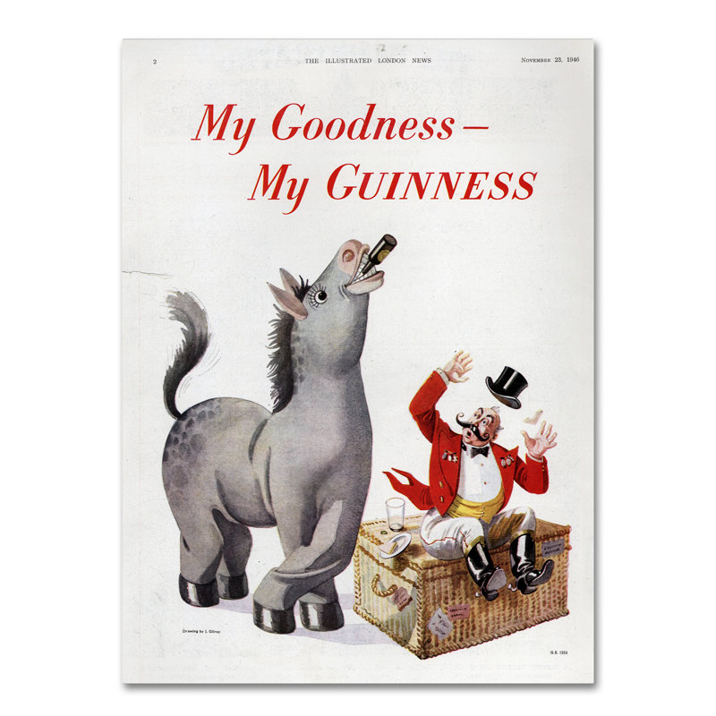 « my goodity my guinness vi », affiche rétro sur toile tendue, H 24 po x l 18 po x P 2 po