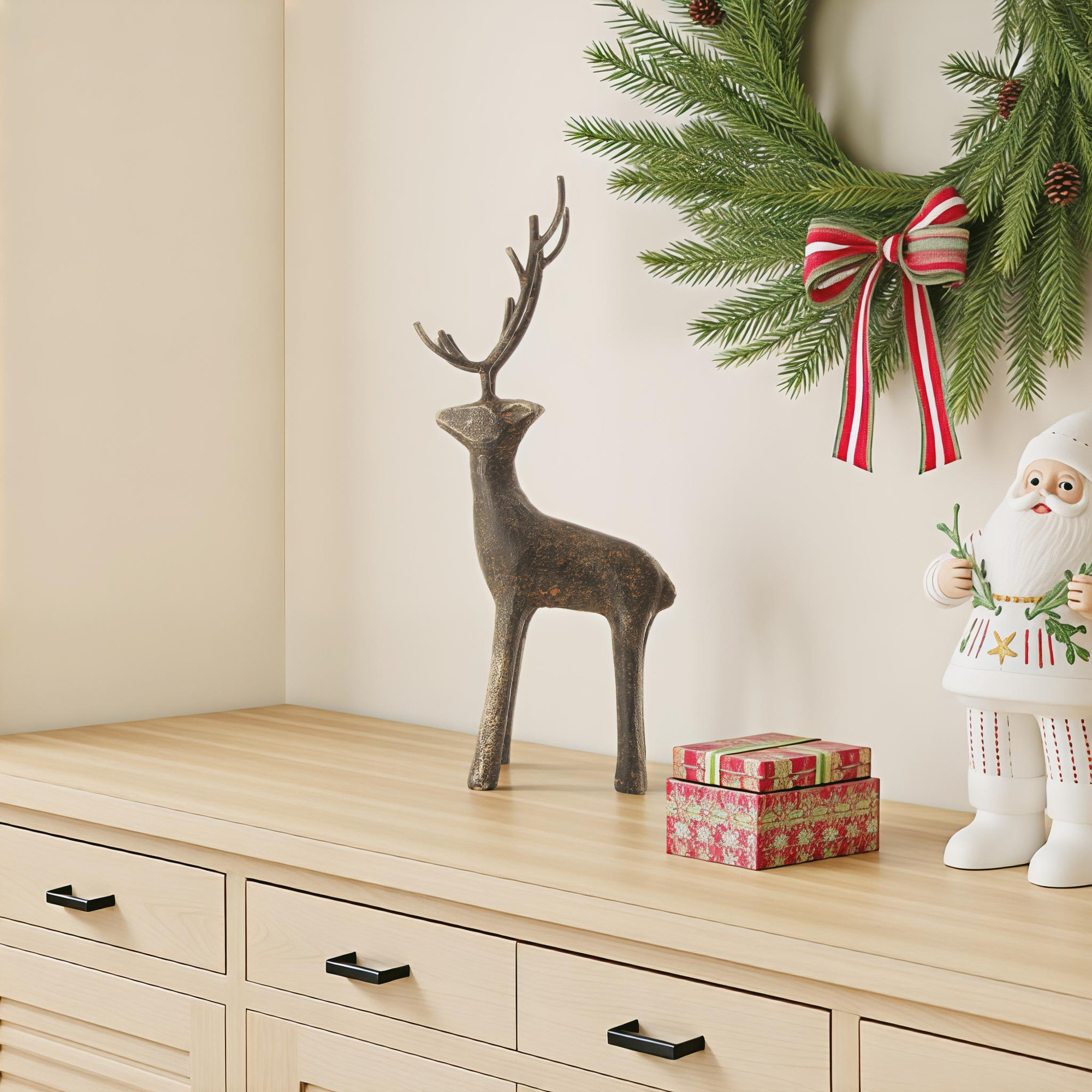 Cast Iron Standing Deer Figurine
