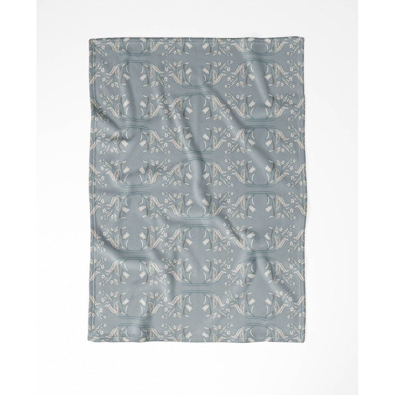 Jeté en velours Mira Mira, L 60 po x l 50 po, Bleu gris