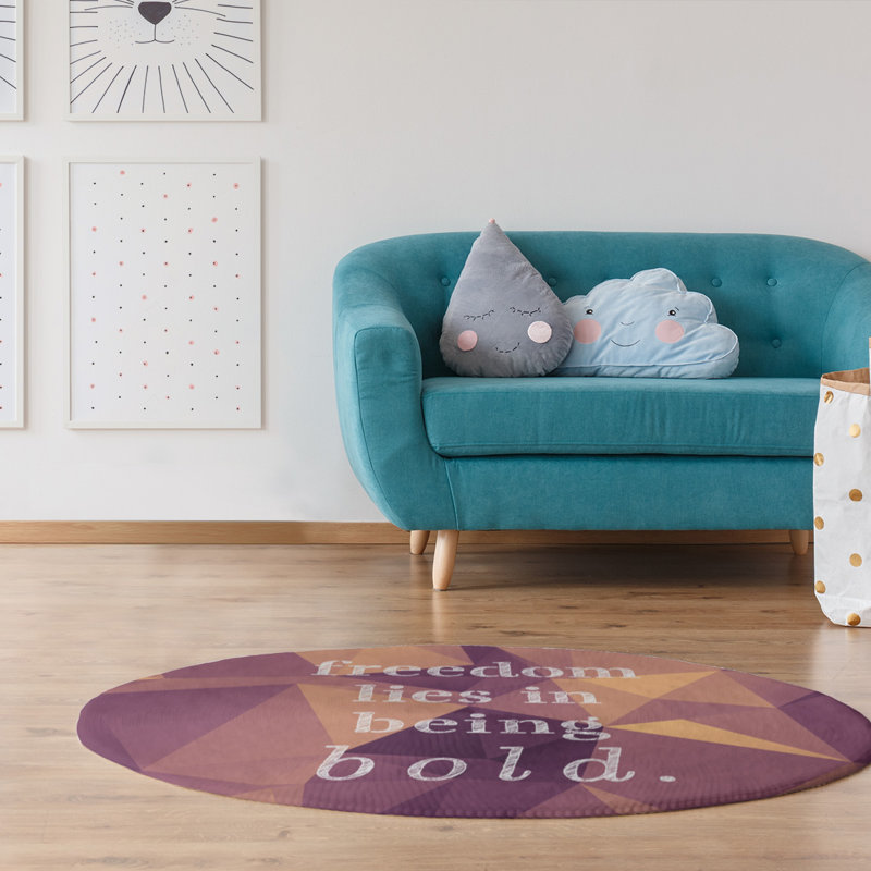 Tapis en simili-faux gemme, Rond 5 pi