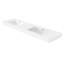 Lavabo de salle de bain rectangulaire en granite composite blanc 84 po Ablitas