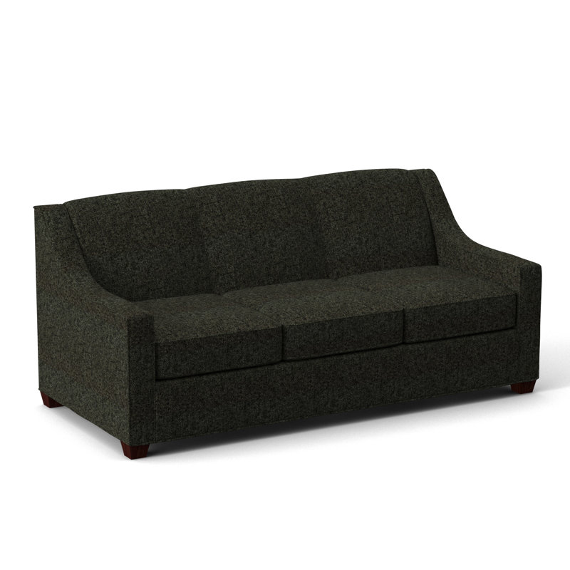 Phillips Square Arm Sofa with Reversible Cushions, Dorset Charcoal, Empire Mahogany, 34.5" H x 76" W x 36" D