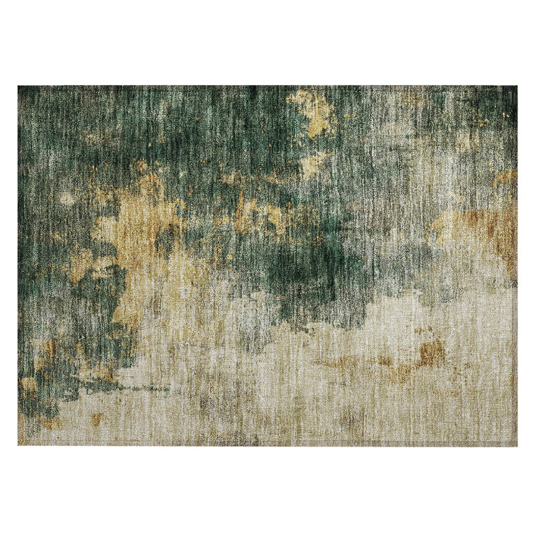 Machine Washable Indoor/Outdoor Chayil ACN1073 Aloe Rug
