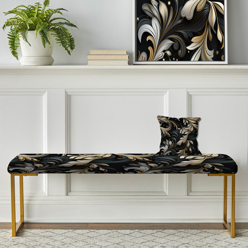 Banc rembourré doré foncé Elegance I - Glam