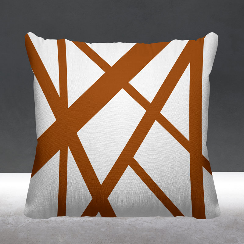 Shelly Outdoor Reversible Throw Pillow, Burnt Orange, 17W" x 17H"