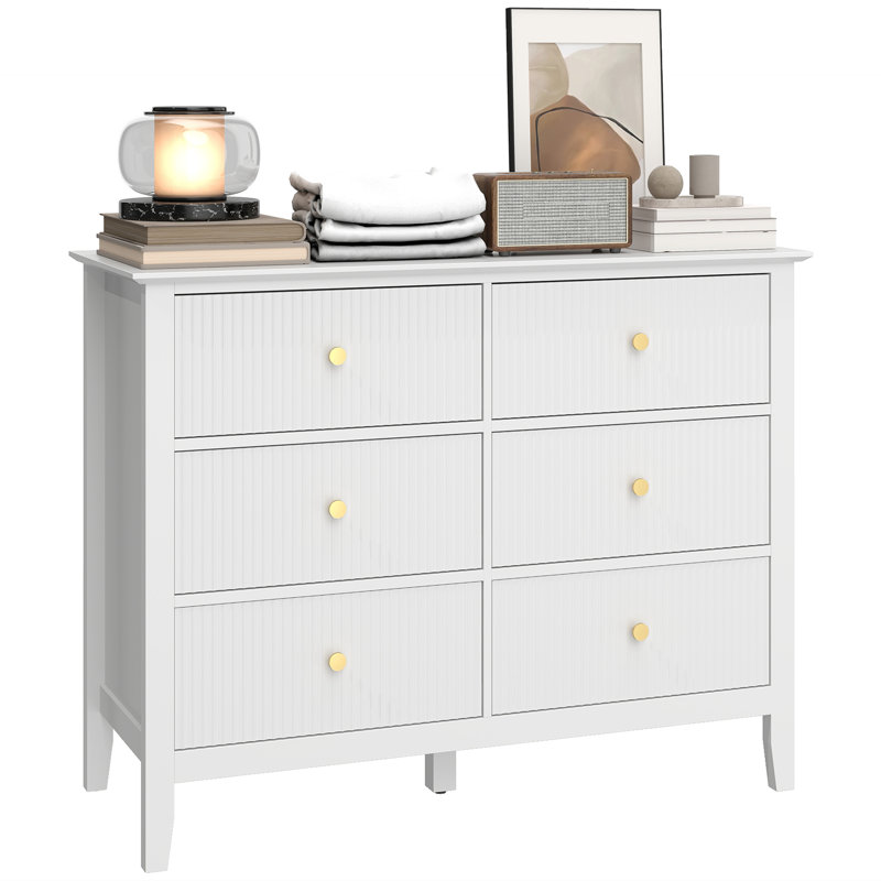 100cm W 6 - Drawer Chest of Drawers, White