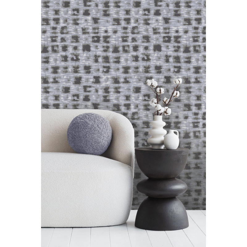 Cerra Collection Felino Abstract Squares Design Wallpaper Roll, Blue