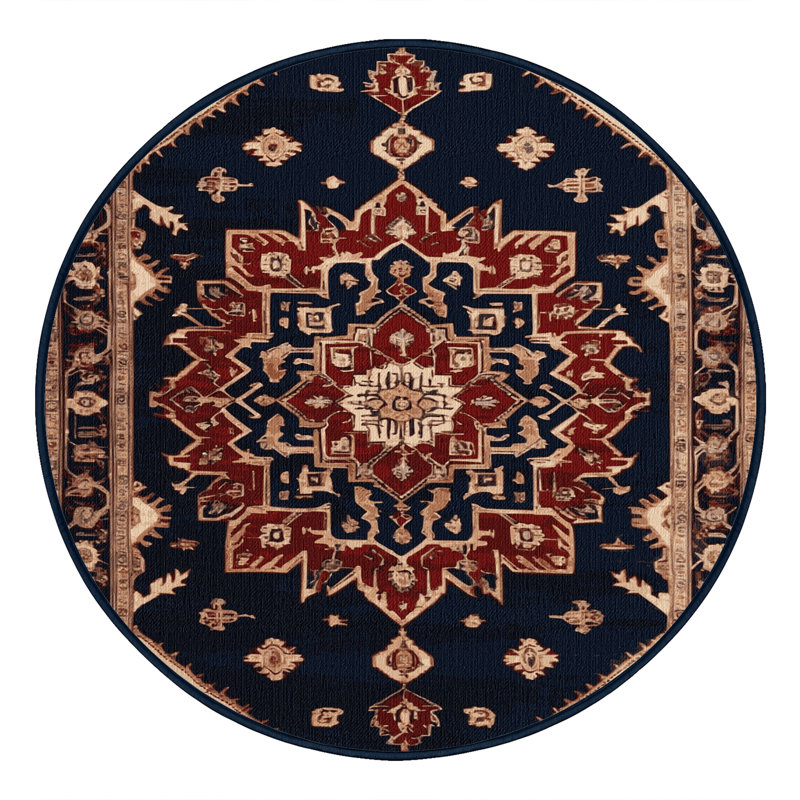 Tapis mauve lavable à la machine, Rond 8 pi