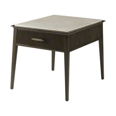 Lido Marble Top End Table with Storage